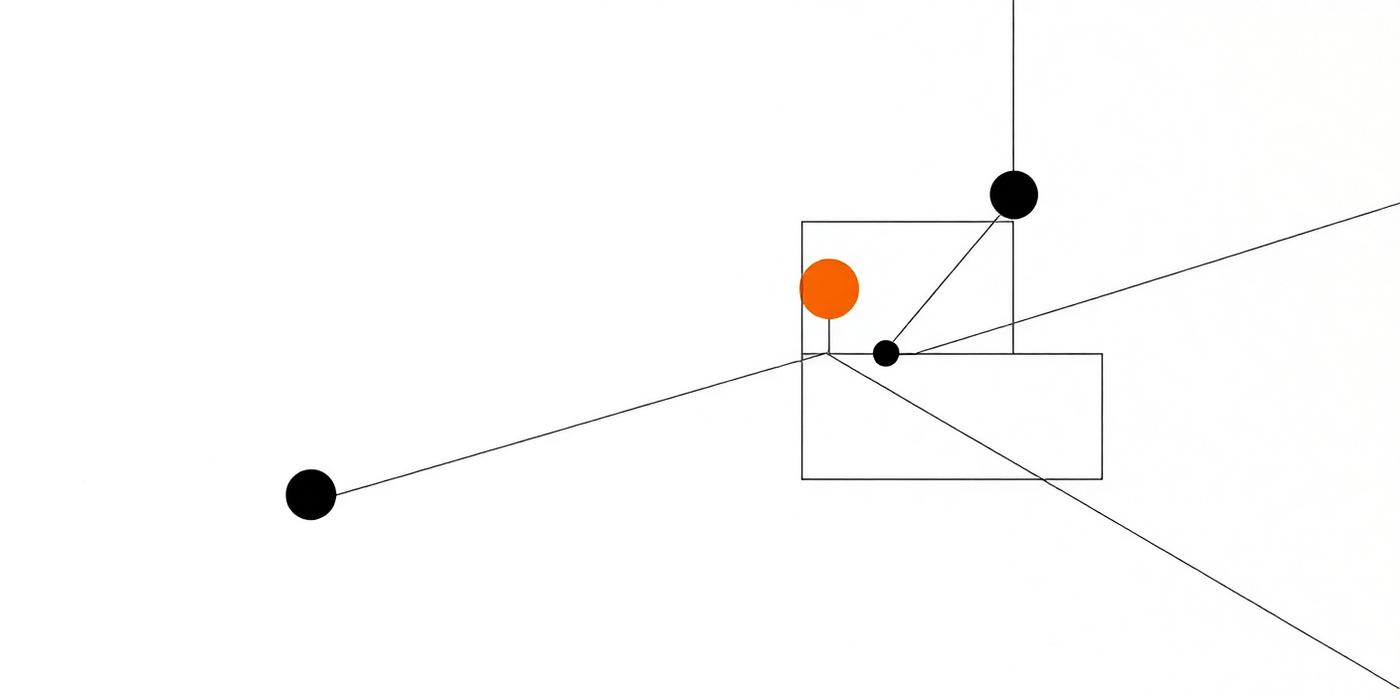 Minimal geometric diagram of connected nodes and rectangles representing software integration points
